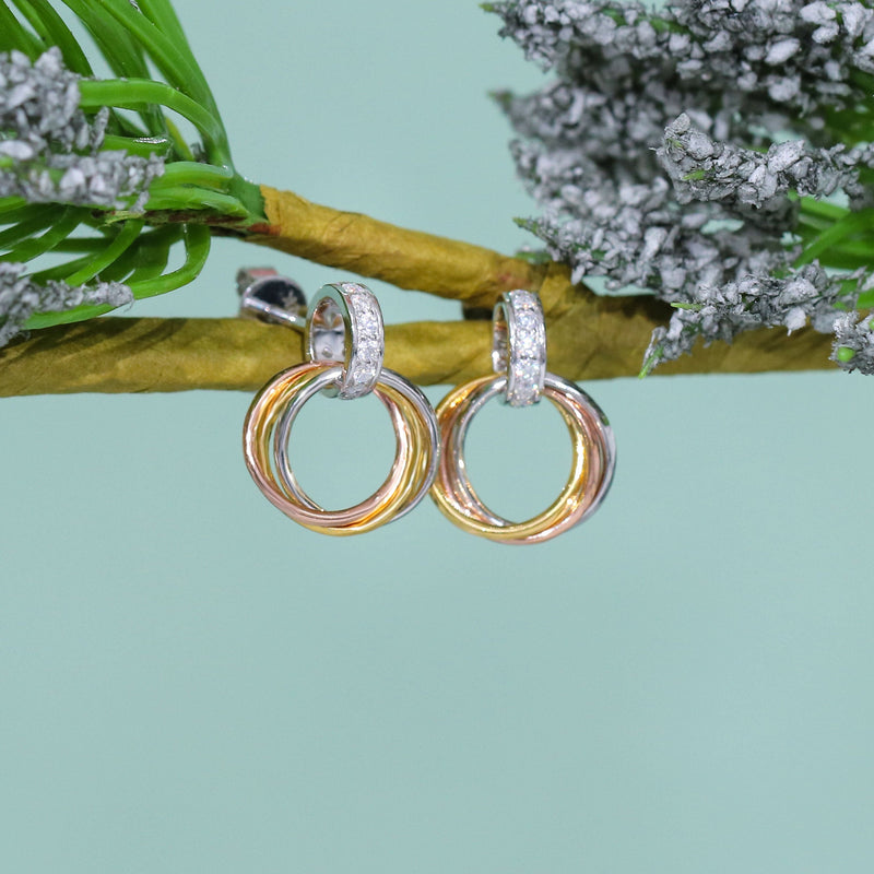 14k White, Rose, & Yellow Gold Moissanite Earrings 0.16ctw Moissanite Engagement Rings & Jewelry | Luxus Moissanite