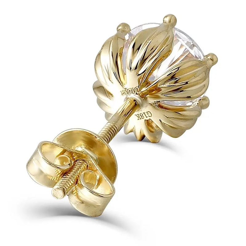 14k Yellow Gold Flower Shaped Stud Moissanite Earrings 2ctw Moissanite Engagement Rings & Jewelry | Luxus Moissanite