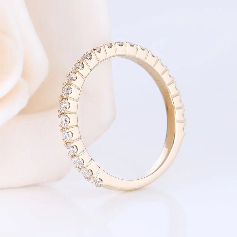 14k Yellow Gold Half Eternity / Anniversary Moissanite Ring 0.48ct Total Moissanite Engagement Rings & Jewelry | Luxus Moissanite