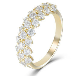 14k Yellow Gold Half Eternity / Anniversary Ring 1.25ct Total Moissanite Engagement Rings & Jewelry | Luxus Moissanite