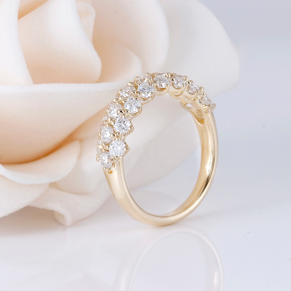 14k Yellow Gold Half Eternity / Anniversary Ring 1.25ct Total Moissanite Engagement Rings & Jewelry | Luxus Moissanite