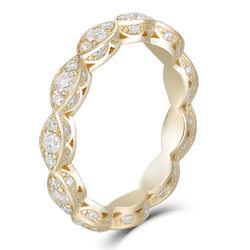 14k Yellow Gold Moissanite Eternity Ring / Wedding Band Moissanite Engagement Rings & Jewelry | Luxus Moissanite