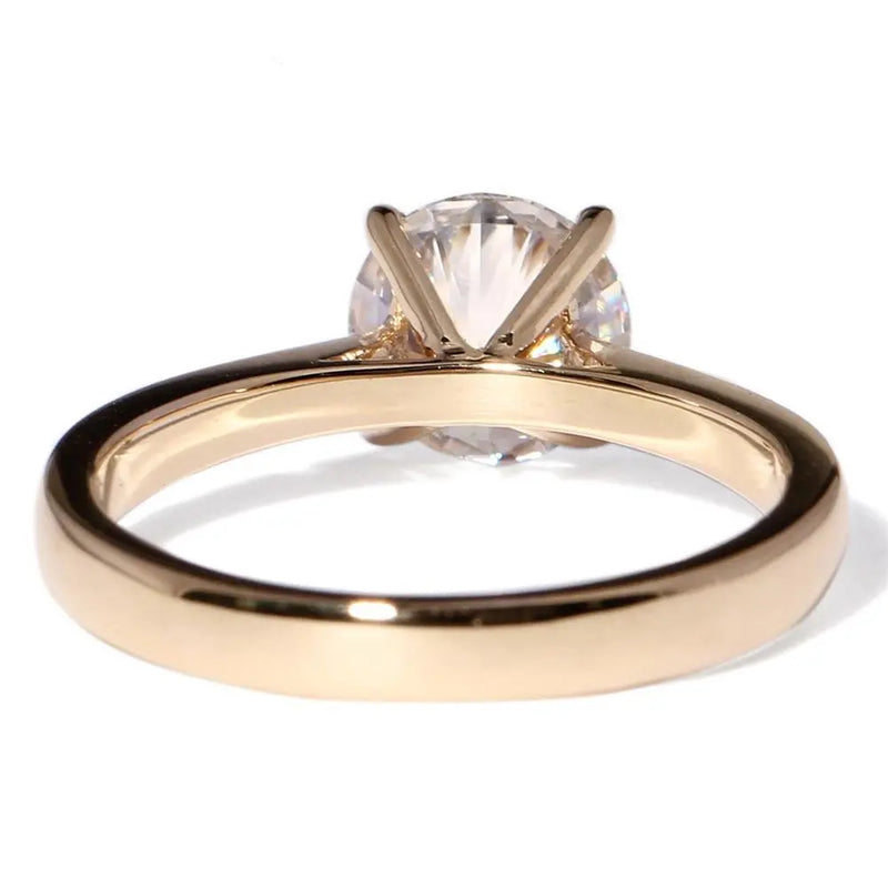 14k Yellow Gold Moissanite Ring 1.2ct Center Stone Moissanite Engagement Rings & Jewelry | Luxus Moissanite