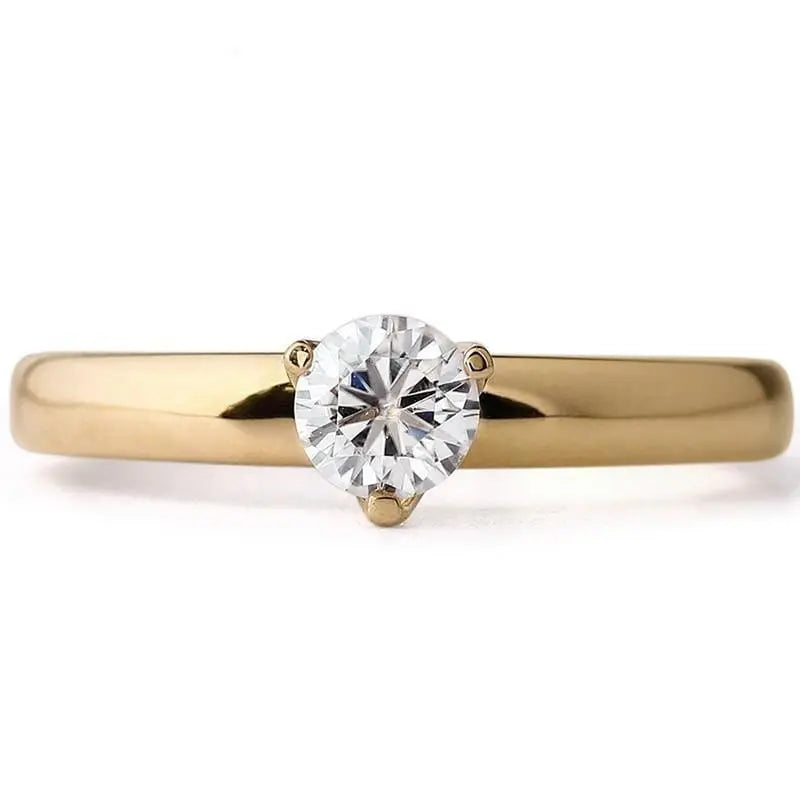 14k Yellow Gold Solitaire Moissanite Ring 0.4ct Moissanite Engagement Rings & Jewelry | Luxus Moissanite