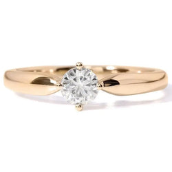 14k Yellow Gold Solitaire Moissanite Ring 0.5ct Moissanite Engagement Rings & Jewelry | Luxus Moissanite