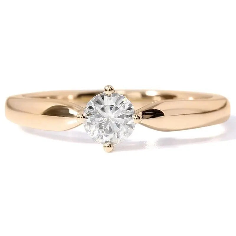 14k Yellow Gold Solitaire Moissanite Ring 0.5ct Moissanite Engagement Rings & Jewelry | Luxus Moissanite