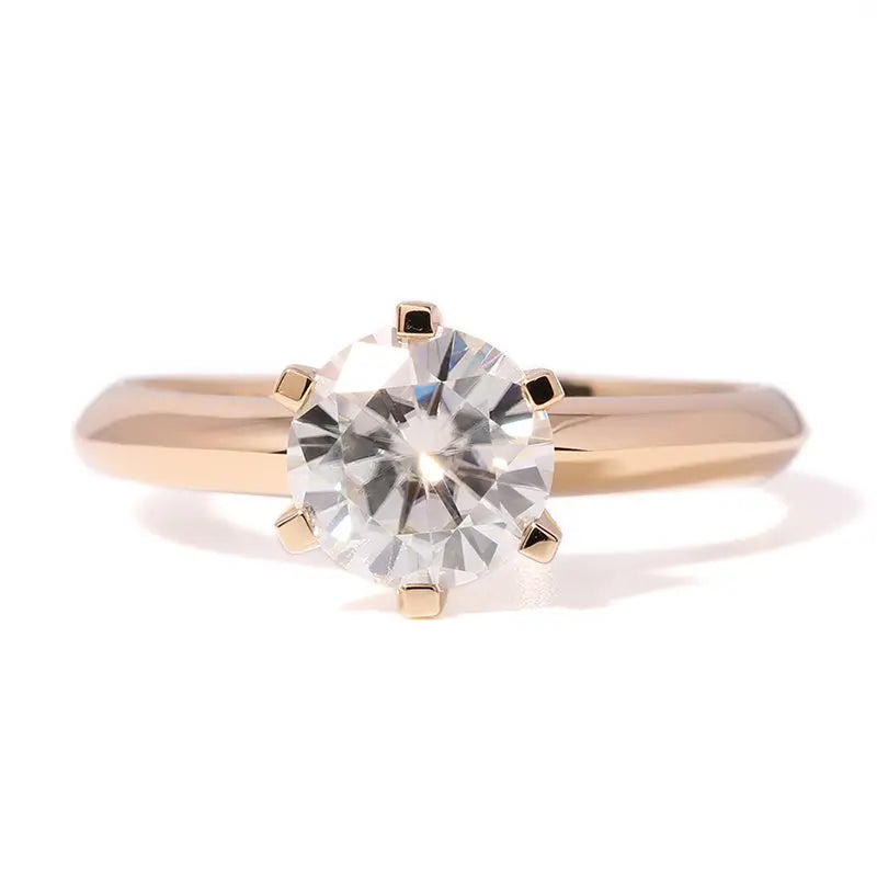 14k Yellow Gold Solitaire Moissanite Ring 2ct Moissanite Engagement Rings & Jewelry | Luxus Moissanite