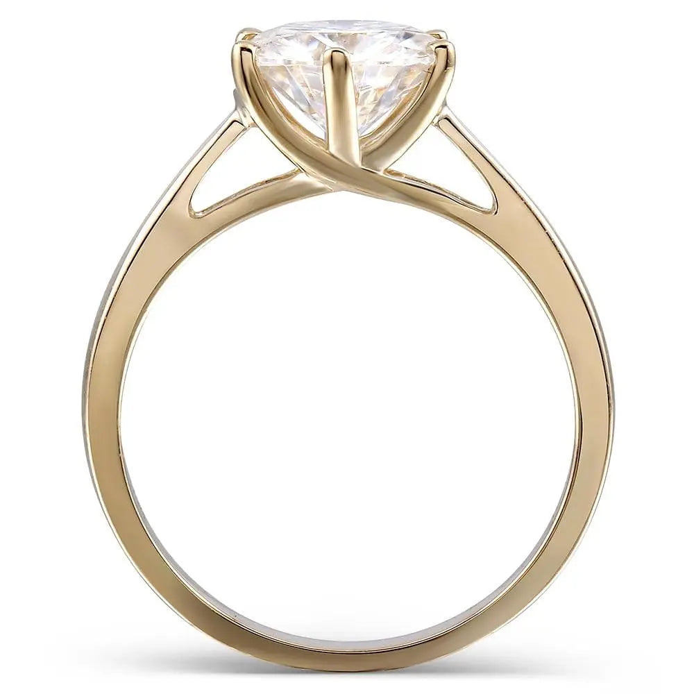 14k Yellow Gold Solitaire Moissanite Ring 2ct Moissanite Engagement Rings & Jewelry | Luxus Moissanite | Best Engagement Ring Shape
