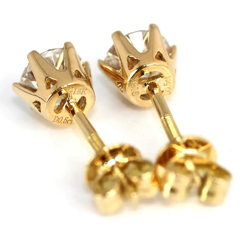 14k Yellow Gold Stud Moissanite Earrings 1ctw Moissanite Engagement Rings & Jewelry | Luxus Moissanite