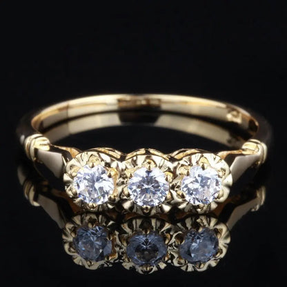 14k Yellow Gold Vintage / Unique Moissanite Ring 0.3ct Total Moissanite Engagement Rings & Jewelry | Luxus Moissanite | Best Women Engagement Rings Collection!