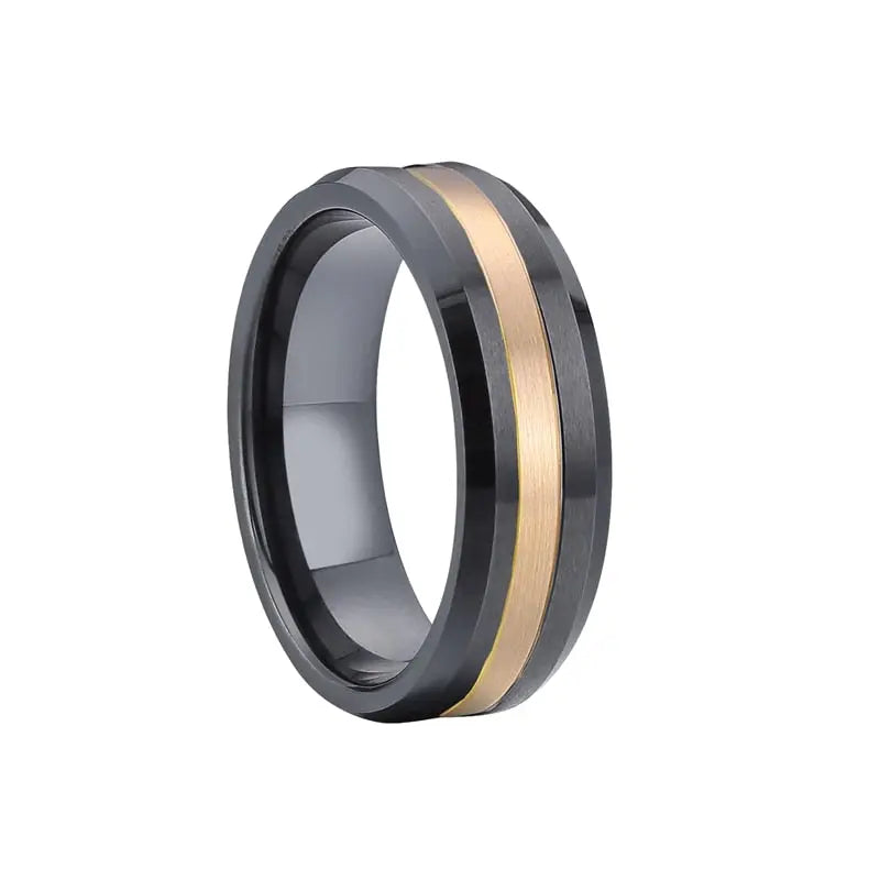 14k Yellow Gold With Tungsten Men's Wedding Band Moissanite Engagement Rings & Jewelry | Mens Engagement Ring | Luxus Moissanite