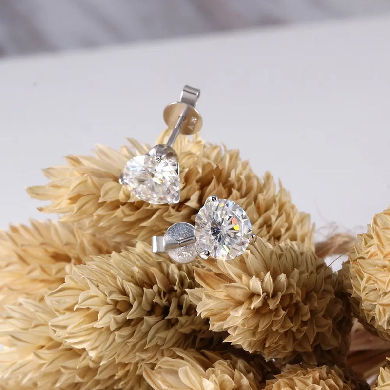 14k or 18k White Gold Martini Stud Earrings 2ctw Moissanite Engagement Rings & Jewelry | Luxus Moissanite