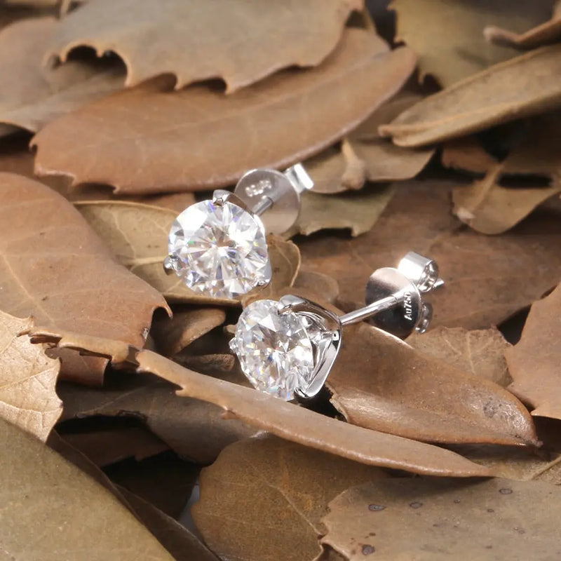 14k or 18k White Gold Martini Stud Earrings 2ctw Moissanite Engagement Rings & Jewelry | Luxus Moissanite