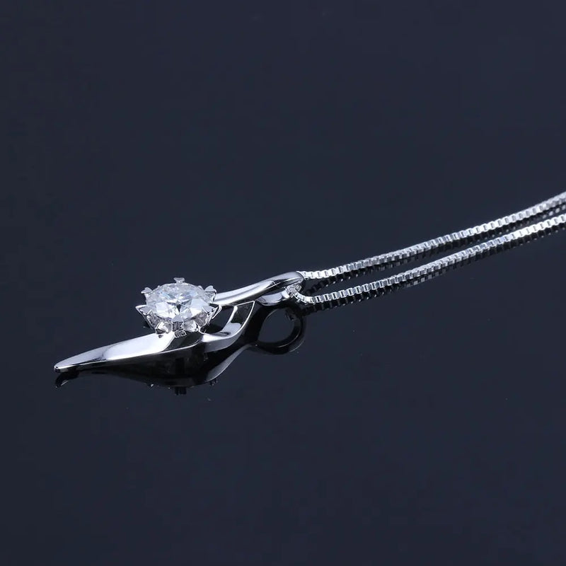14k or 18k White Gold Moissanite Necklace / Pendant 1ct Moissanite Engagement Rings & Jewelry | Luxus Moissanite