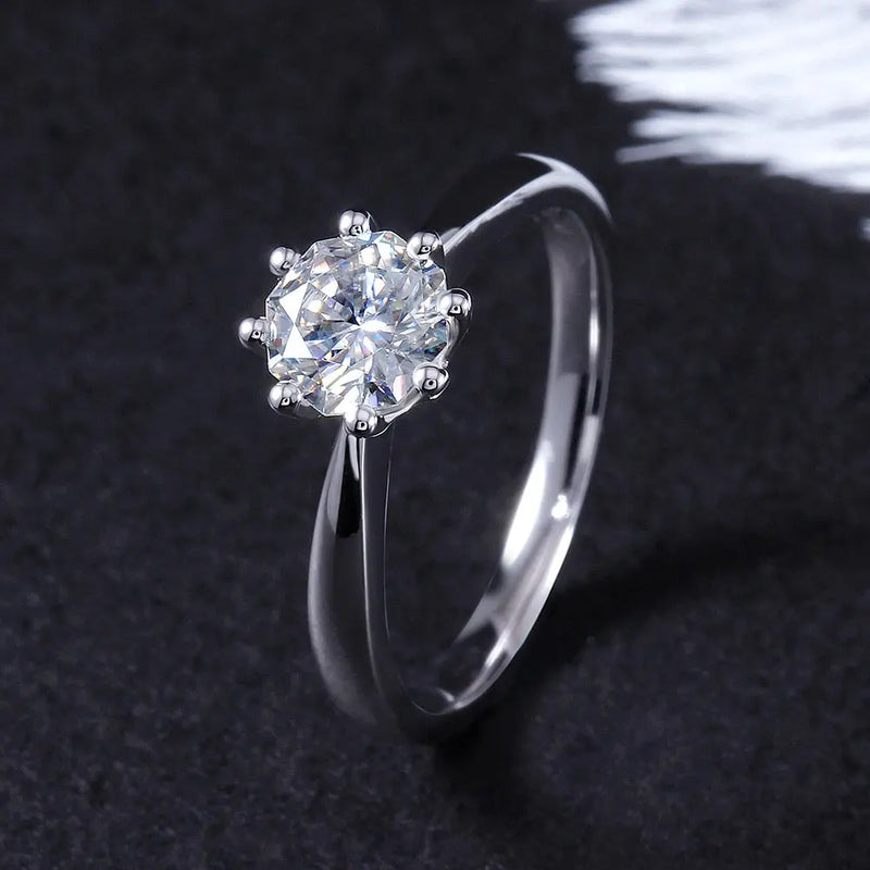 14k or 18k White Gold Solitaire Moissanite Ring Octogon Cut 1ct Moissanite Engagement Rings & Jewelry | Luxus Moissanite
