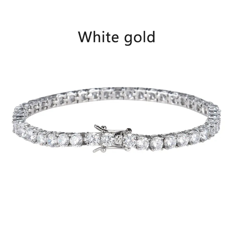Princess Moissanite 18K White Gold Tennis Bracelet