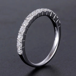 18k / 14k White Gold Half Eternity / Anniversary Band 0.48ct Total Moissanite Engagement Rings & Jewelry | Luxus Moissanite