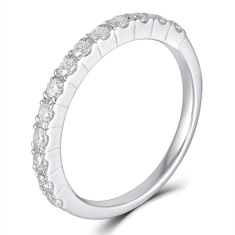18k / 14k White Gold Half Eternity / Anniversary Band 0.48ct Total Moissanite Engagement Rings & Jewelry | Luxus Moissanite