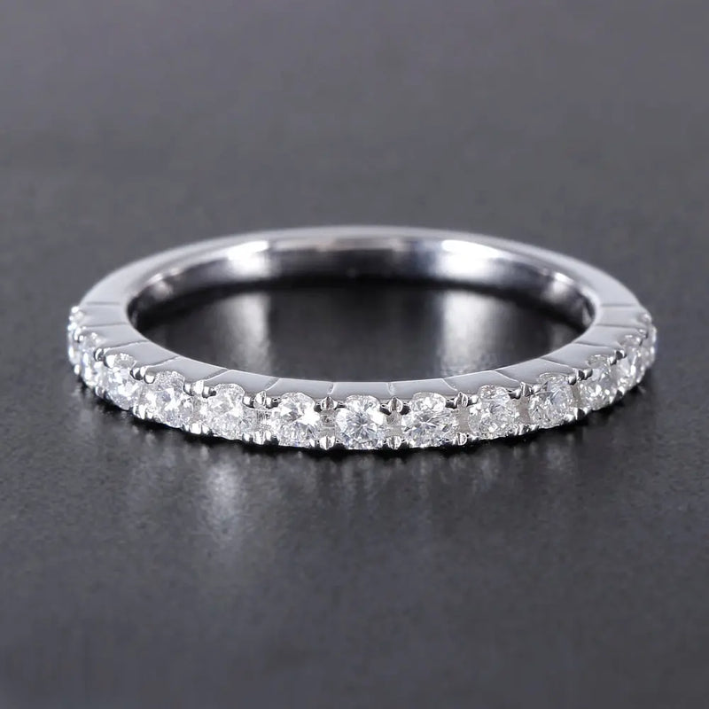 18k / 14k White Gold Half Eternity / Anniversary Band 0.48ct Total Moissanite Engagement Rings & Jewelry | Luxus Moissanite
