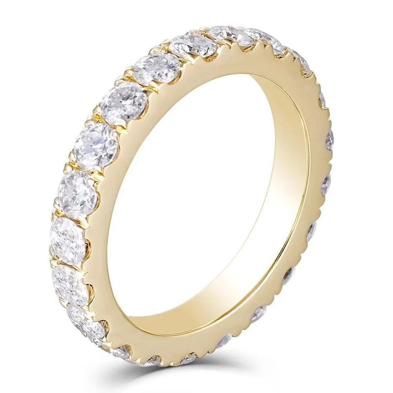 18k / 14k Yellow Gold Moissanite Eternity Band 2ct Total Moissanite Engagement Rings & Jewelry | Luxus Moissanite