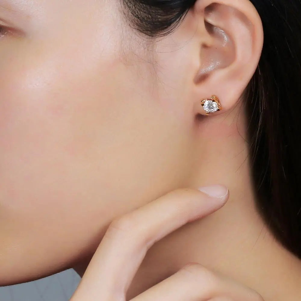 18k Rose Gold Stud Moissanite Earrings 1.6ctw Moissanite Engagement Rings & Jewelry | | Rose Gold Studs | Luxus Moissanite