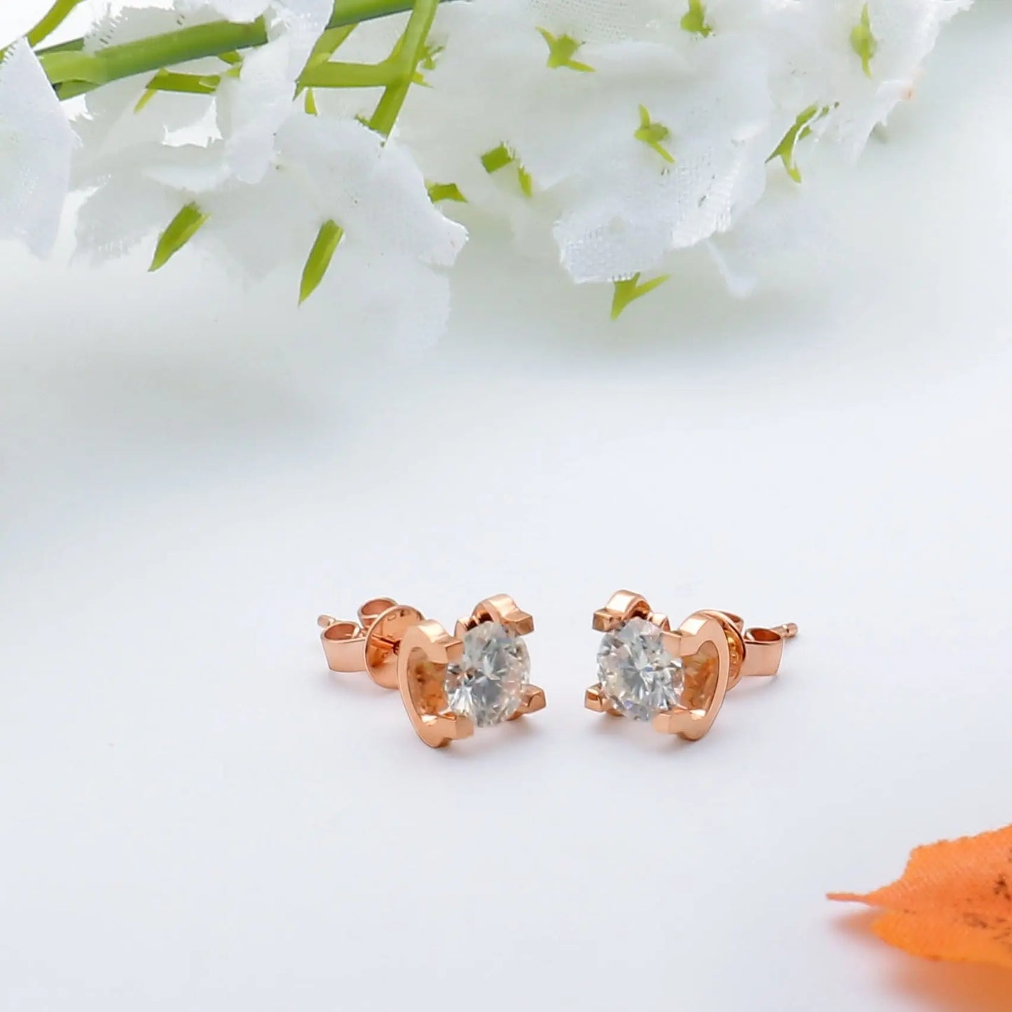 18k Rose Gold Stud Moissanite Earrings 1.6ctw Moissanite Engagement Rings & Jewelry | Luxus Moissanite | | Rose Gold Studs