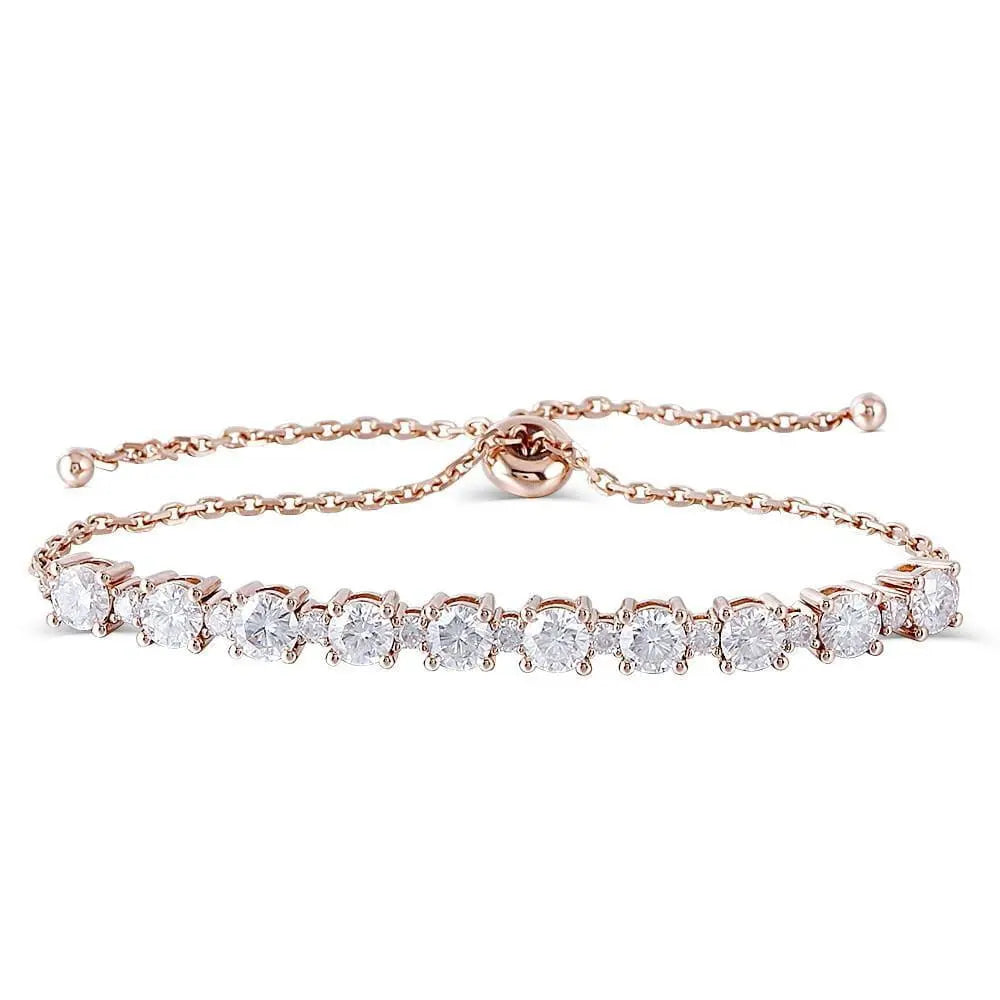 18k Rose Gold Tennis Moissanite Bracelet 2.8ctw Moissanite Engagement Rings & Jewelry | Luxus Moissanite