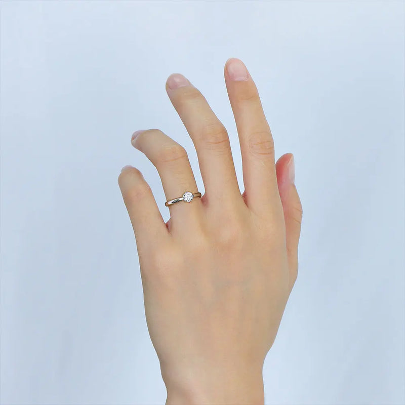 18k White / Yellow / Rose Gold Solitaire Moissanite Ring 0.5ct Moissanite Engagement Rings & Jewelry | Luxus Moissanite