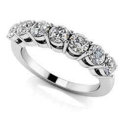 18k White Gold 7 Stone Moissanite Anniversary Wedding Band 0.7ct Moissanite Engagement Rings & Jewelry | Luxus Moissanite