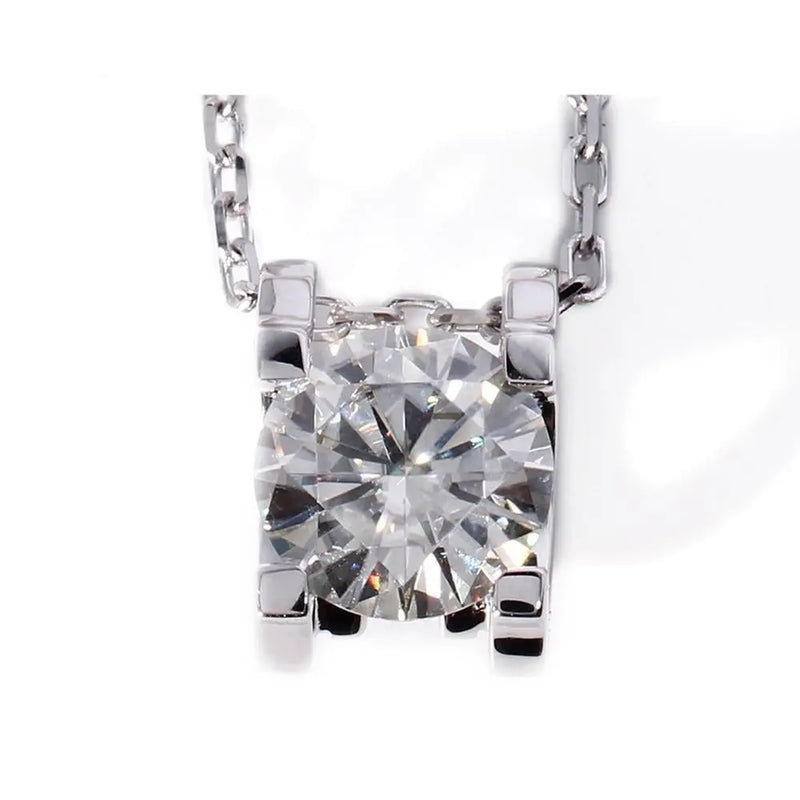 18k White Gold Moissanite Necklace 1ct Moissanite Engagement Rings & Jewelry | Luxus Moissanite
