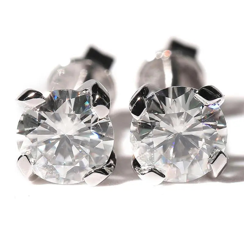 18k White Gold Moissanite Stud Earrings 1ctw Moissanite Engagement Rings & Jewelry | Luxus Moissanite