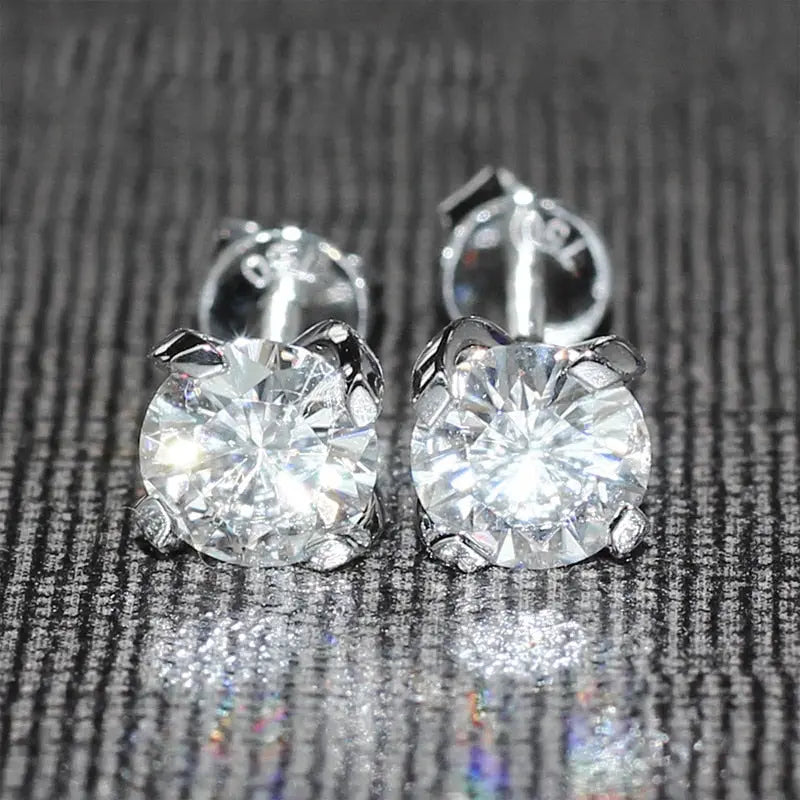 18k White Gold Moissanite Stud Earrings 1ctw Moissanite Engagement Rings & Jewelry | Luxus Moissanite