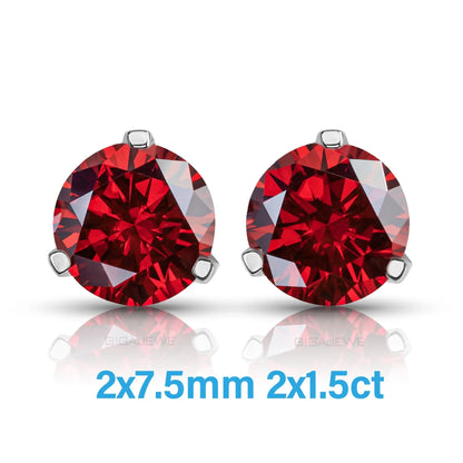 18k White Gold Plated Silver Stud Earrings 3ctw (multiple moissanite colors) Moissanite Engagement Rings & Jewelry | Luxus Moissanite