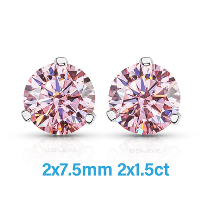 18k White Gold Plated Silver Stud Earrings 3ctw (multiple moissanite colors) Moissanite Engagement Rings & Jewelry | Luxus Moissanite