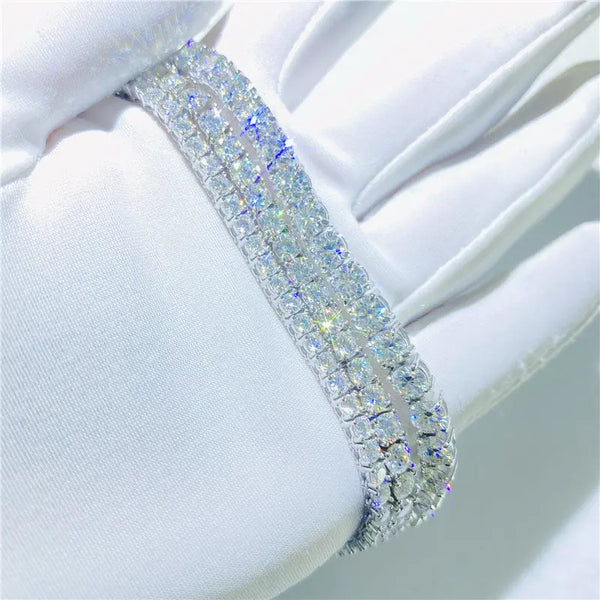 18k White or Yellow Gold Plated Moissanite Tennis Necklace / Chain 16 inch - 24 inch, 2mm - 5mm stones Moissanite Engagement Rings & Jewelry | Luxus Moissanite
