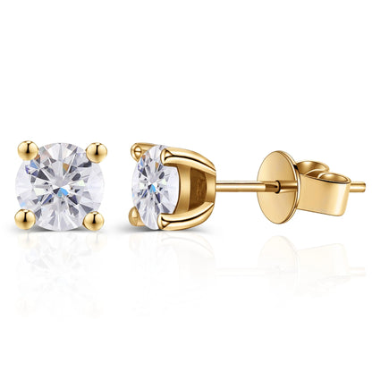 18k or 14k Yellow, White, Rose Gold Stud Moissanite Earrings 1ctw Moissanite Engagement Rings & Jewelry | Luxus Moissanite | 14k gold stud earrings