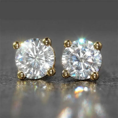 18k or 14k Yellow, White, Rose Gold Stud Moissanite Earrings 1ctw Moissanite Engagement Rings & Jewelry | Luxus Moissanite | 14k gold stud earrings