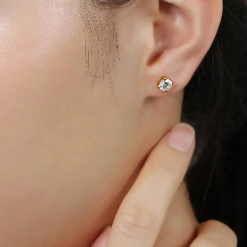 18k or 14k Yellow, White, Rose Gold Stud Moissanite Earrings 1ctw Moissanite Engagement Rings & Jewelry | Luxus Moissanite