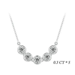 5 STONE 925 SILVER MOISSANITE NECKLACE 1.5CTW Moissanite Engagement Rings & Jewelry | Luxus Moissanite