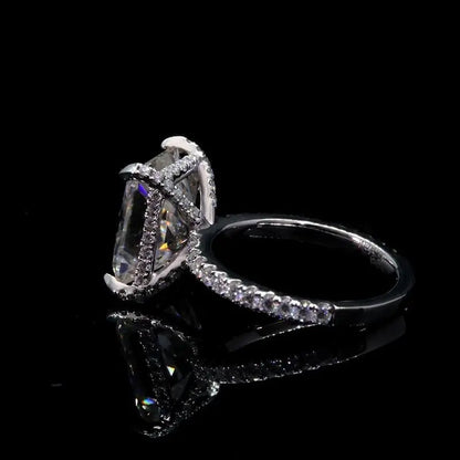 925 Silver Solitaire Moissanite Engagement Ring 4ct Main Stone Moissanite Engagement Rings & Jewelry | Luxus Moissanite | Best silver solitaire ring for sale!