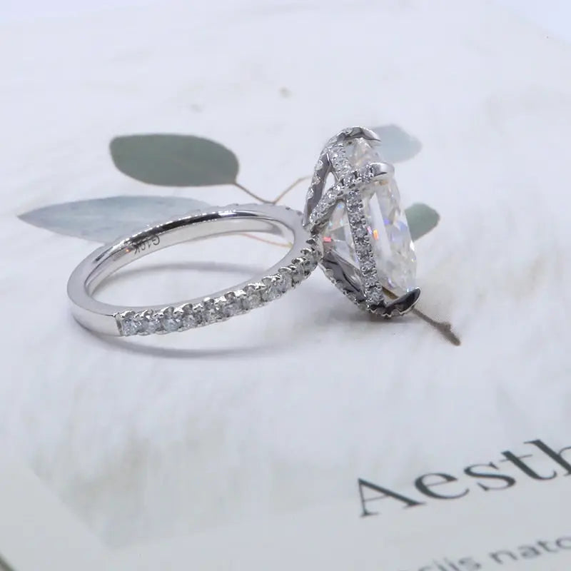 925 Silver Solitaire Moissanite Engagement Ring 4ct Main Stone Moissanite Engagement Rings & Jewelry | Luxus Moissanite