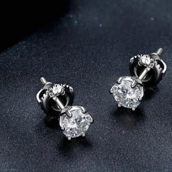 925 Sterling Silver Moissanite Stud Earrings 2CTW Moissanite Engagement Rings & Jewelry | Luxus Moissanite