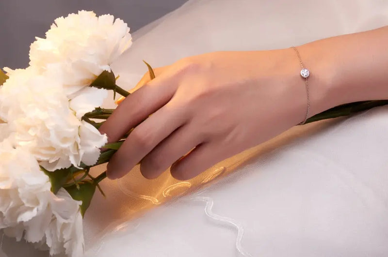 9k, 14k, 18k White Gold Moissanite Bracelet 0.5ct Moissanite Engagement Rings & Jewelry | Luxus Moissanite