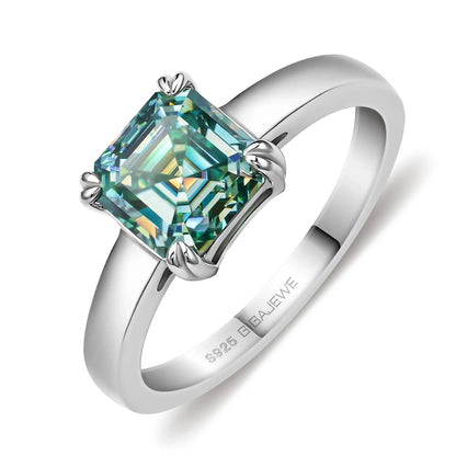 Asscher Cut Moissanite Solitaire Ring Moissanite Engagement Rings & Jewelry | Luxus Moissanite