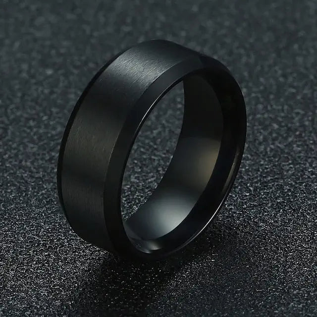 Men's Stainless Steel Wedding Band Moissanite Engagement Rings & Jewelry | Luxus Moissanite