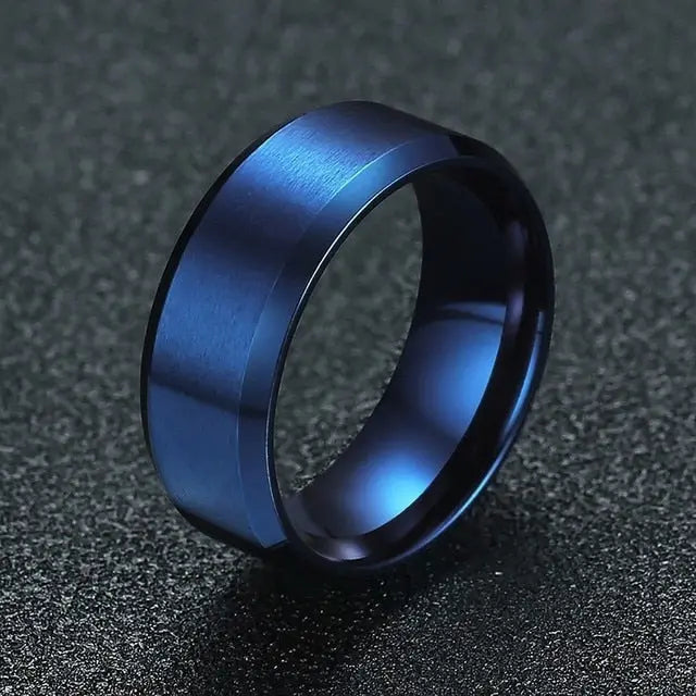 Men's Stainless Steel Wedding Band Moissanite Engagement Rings & Jewelry | Luxus Moissanite