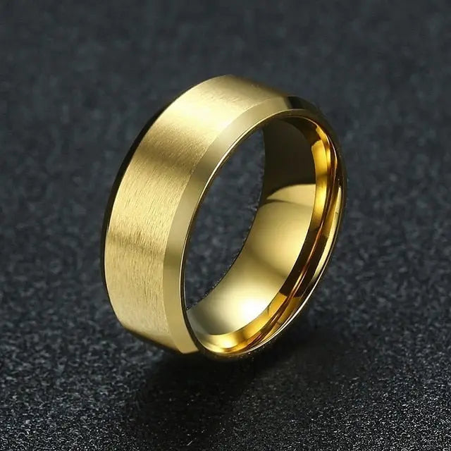 Men's Stainless Steel Wedding Band Moissanite Engagement Rings & Jewelry | Luxus Moissanite