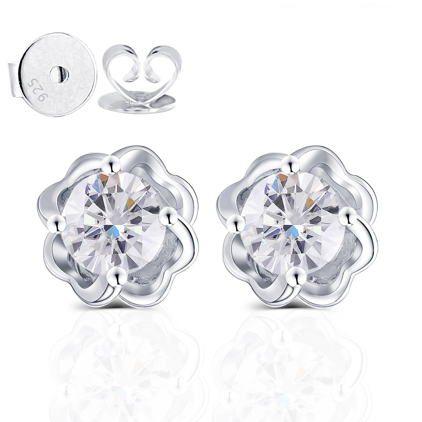 Moissanite Twisted Platinum-Plated Earrings