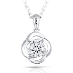 Moissanite Necklace Platinum Plated Silver 0.6ct Moissanite Engagement Rings & Jewelry | Luxus Moissanite