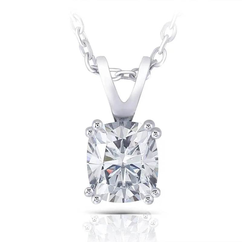 Moissanite Stone Necklace Platinum Plated Silver 1ct Moissanite Engagement Rings & Jewelry | Luxus Moissanite